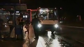 Threesome Wedding Reception With Group Sex On A Bus