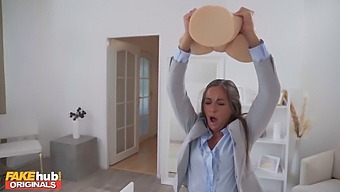 Lara Lee'S Fake Pussy Gets Facialized And Licked In This Steamy Video