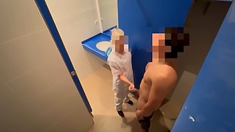 I Get Caught Masturbating By The Gym Cleaning Girl, Who Then Gives Me A Blowjob