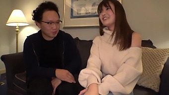Sensual Woman Enhances Her Sexual Experience By Rubbing Her Cheeks On A Man'S Genitals